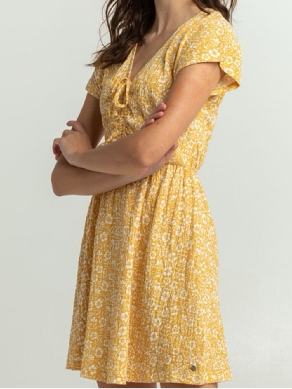 Roxy Yellow Floral Mini Dress